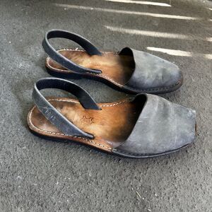 Pons Avarca Menorca Sandals Women Size 41 US 10 Ankle Strap Gray Made In Spain